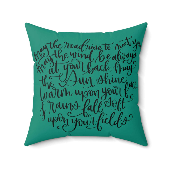 May the Road Rise to Meet You Throw PillowHome DecorAll Over Print,AOP,Bed,Bedding,Celtic Pillow,Decor,Fall Picks,Farmhouse Pillows,Home & Living,Indoor,Irish Blessing Pillow,Irish Gift for Her,Irish Home Decor,Irish Housewarming Gift,Irish New Home Gift,