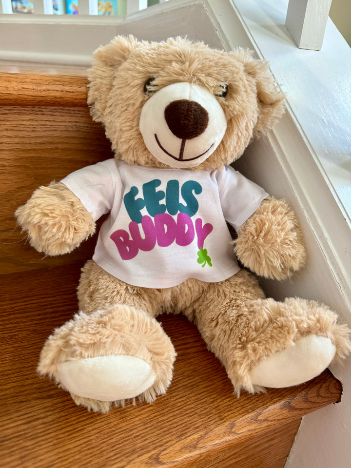 Feis Buddy TeddyTeddy Bearfeis friend,Feis Friend Gift,Teddy BearIntroducing the Feis Buddy Teddy! This fuzzy friend comes with a cute shirt and is the perfect companion for Irish dance. Whether you need comfort during hard times or a dance partner, this