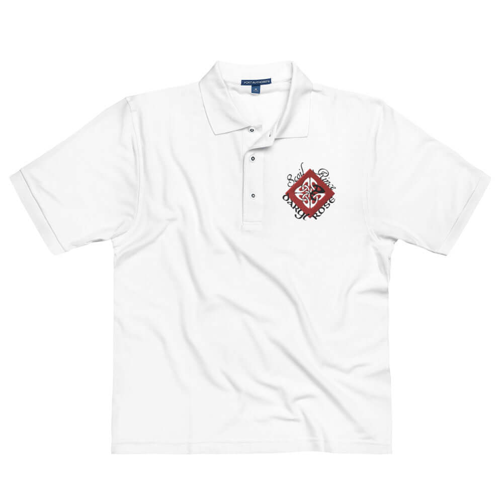 SRDR Men's Premium PoloPolo ShirtIrish Dance Polo,Irish Dance School Gear,Polo Shirt,School Polo,Spiritwear,SRDR,SRDR PoloA classic piece that never goes out of style, this Port Authority embroidered polo has it all—relaxed fit, silky fabric, and a comfor