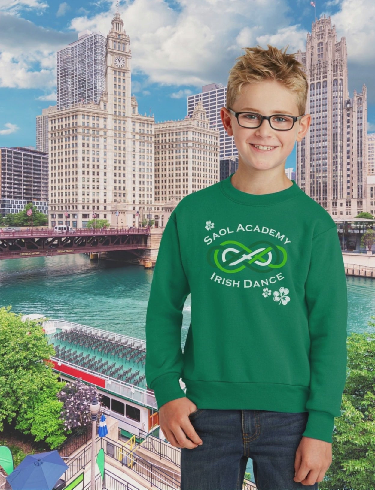  Saol Sweatshirt, Irish DAnce School Gear, Irish Dance Apparel, Irish Dance Sweatshirt, School Gear with Logo, Saint Patricks Day, Parade Sweatshirt